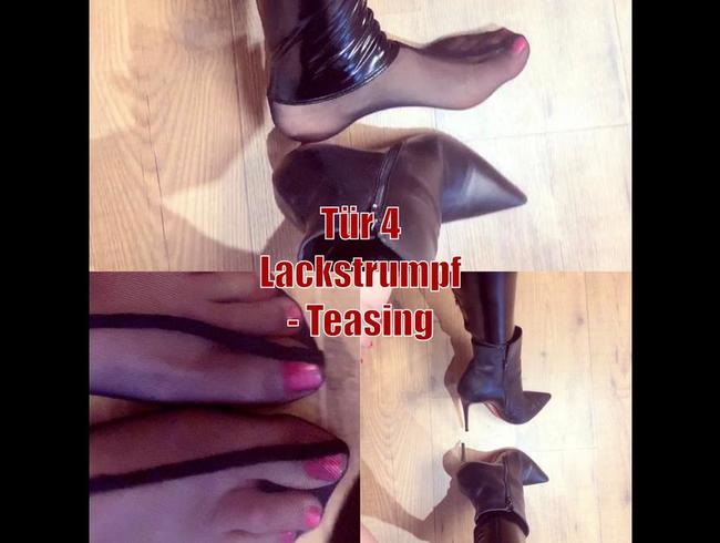 Miss Doertie Porno Video: Tür 4 - Lackstrumpf -Teasing